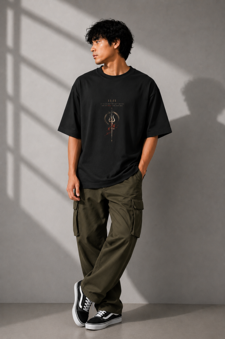 11:11 Divine Trishul Unisex Oversized Classic T-Shirt
