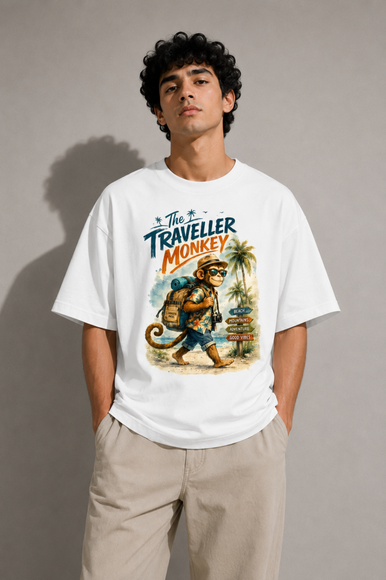The Traveller Monkey Unisex Oversized Classic T-Shirt